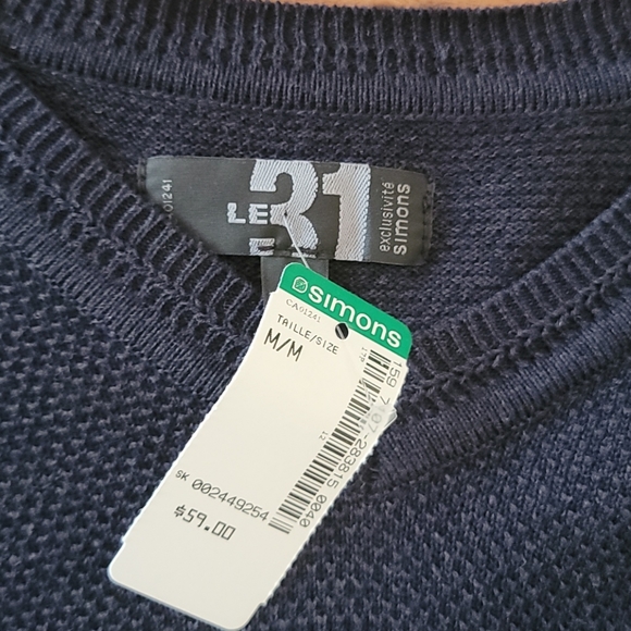 Le 31 Navy Sweater Bramd New - Picture 3 of 4